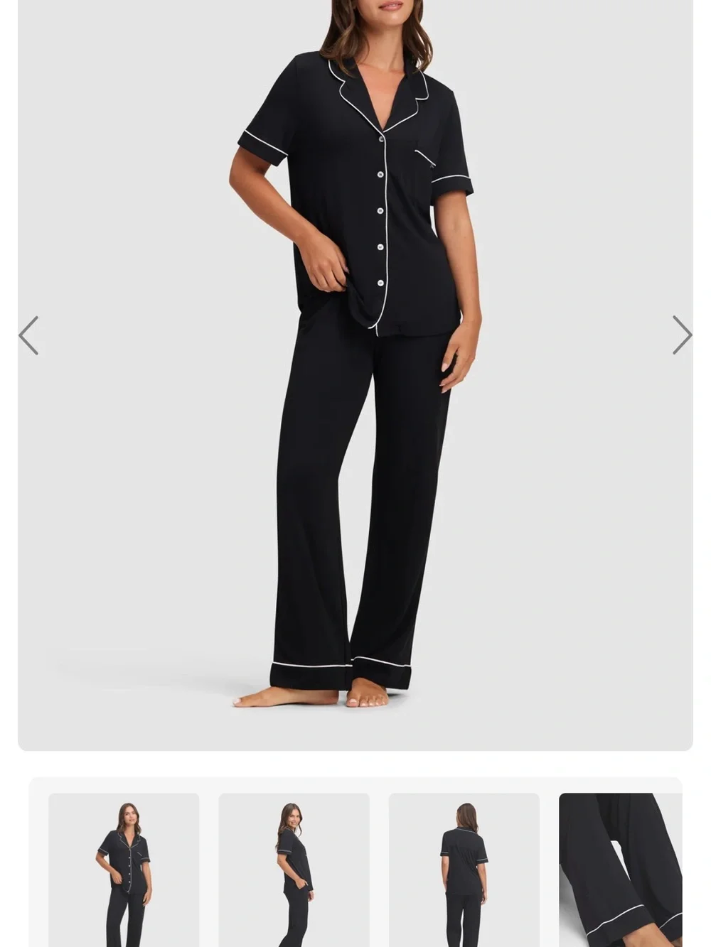 NWOT Cozy Earth Black long sleeve Pajama Set - Women's Sleepwear TALL XS